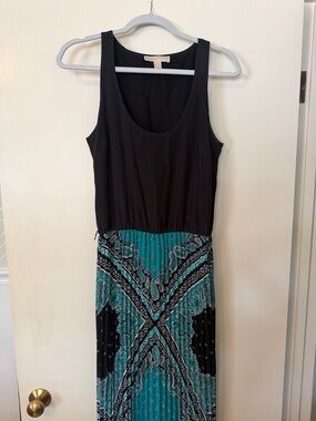Michael Kors Black & Teal Paisley Maxi Dress